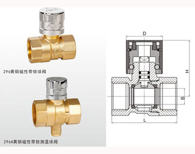 296_296A Q11F-16T 黃銅磁性帶鎖（測溫）球閥